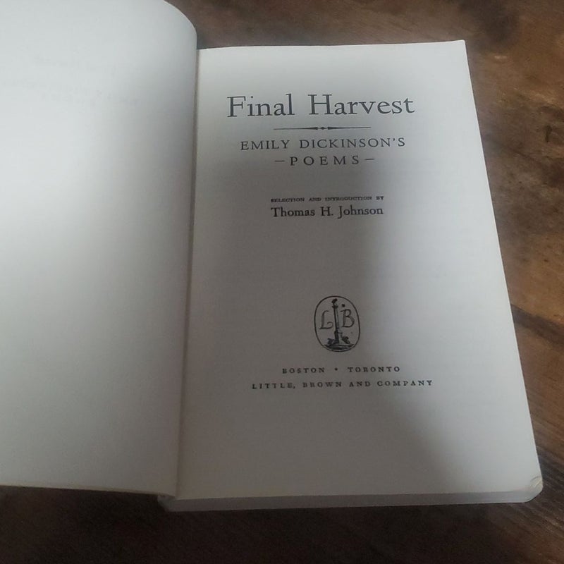 Final Harvest - Emily Dickinson's Poems