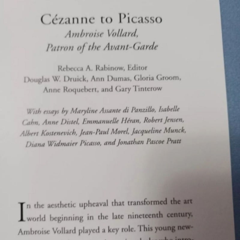 Art Book Cezanne To Picasso Ambroise Vollard Book HBWJ Patron Of The Avant-Garde