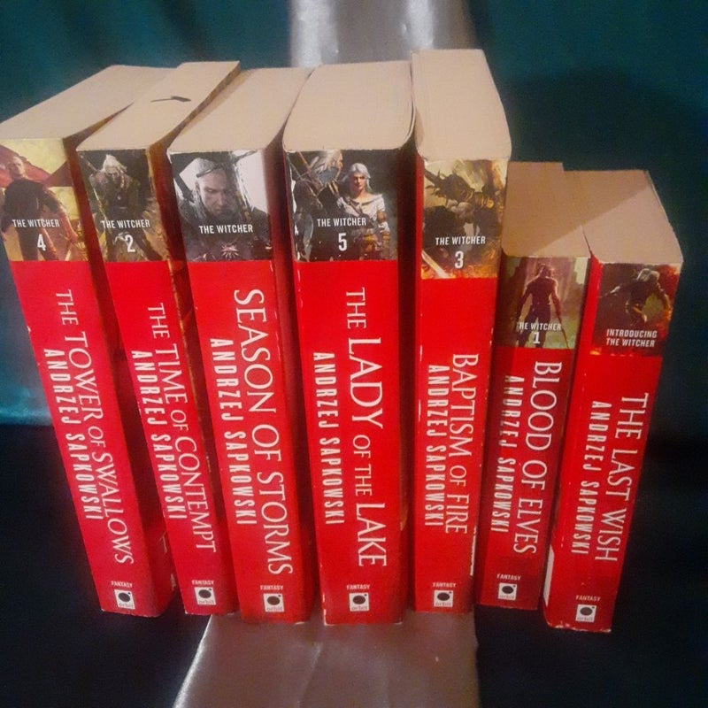 7 Witcher paperback book lot by Andrzej Sapkowski