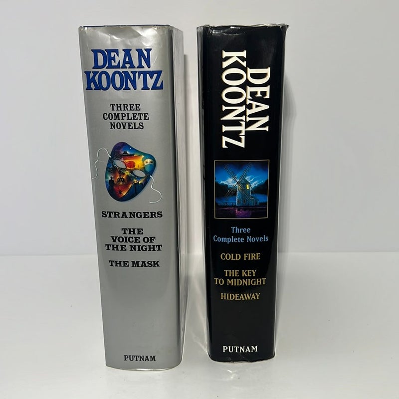 Dean Koontz Three Novels In 1 Book Bundle: Strangers, The Voice of the Night, The Mask, Cold Fire, The Key to Midnight, & Hideaway