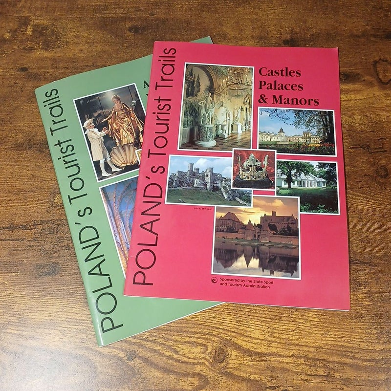 Lot of 2 Poland Tourist Guides, Arts, Castles, Palaces, & Manors