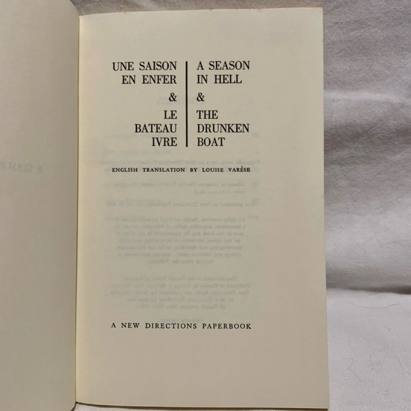 Season in Hell and the Drunken Boat (1st ed.)