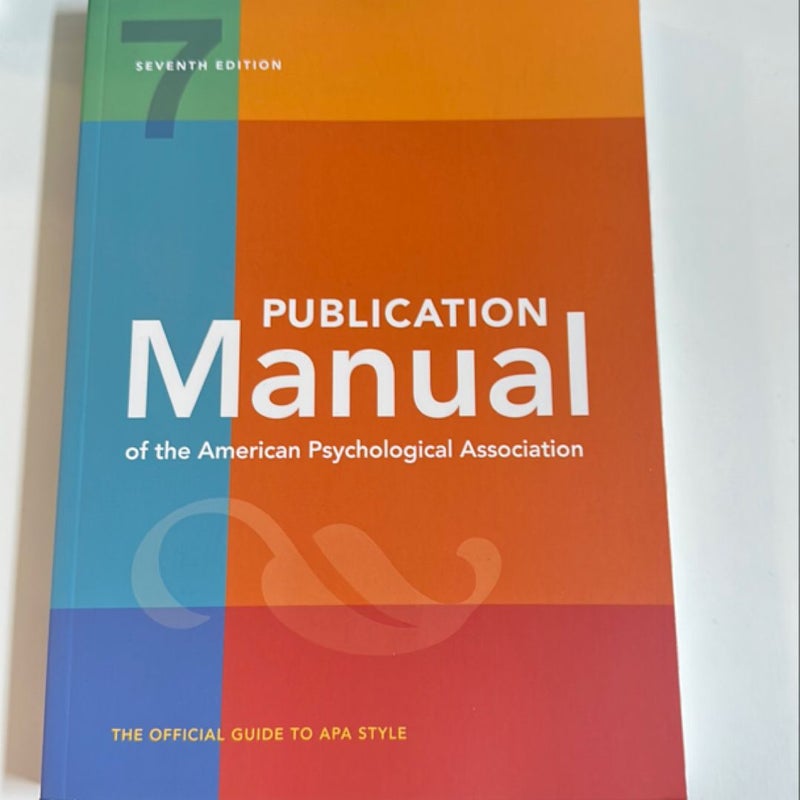 Publication Manual of the American Psychological Association