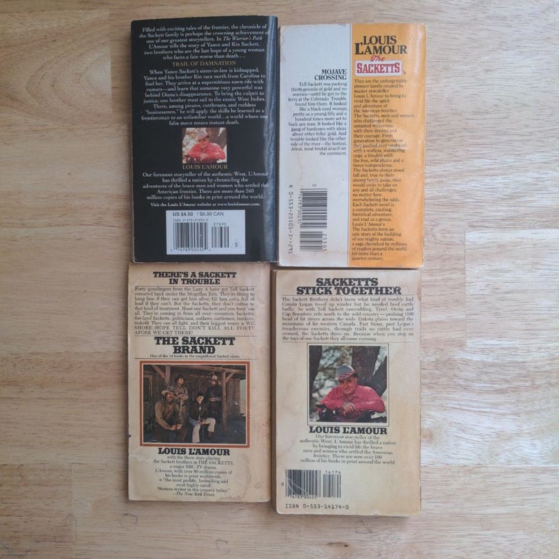 Louis L'Amour / Sacketts Bundle: Warrior's Path; Mojave Crossing; Sackett Brand; Lonely on the Mountain.