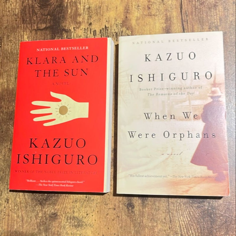 2 Kazuo Ishiguro Lot: Klara and the Sun/When We Orphans