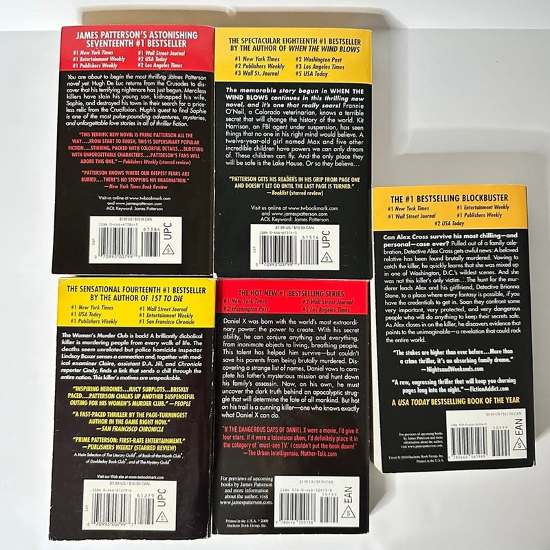 James Patterson Book Bundle, 5 books