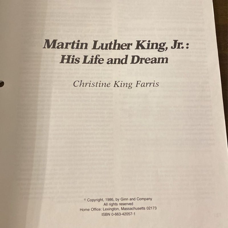 Martin Luther King Jr.: His Life and Dream Annotated Teacher’s Edition, 1986