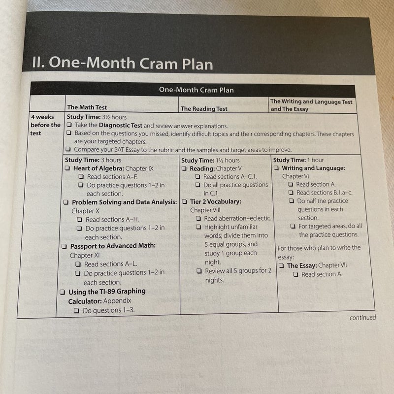 CliffsNotes SAT Cram Plan 3rd Edition