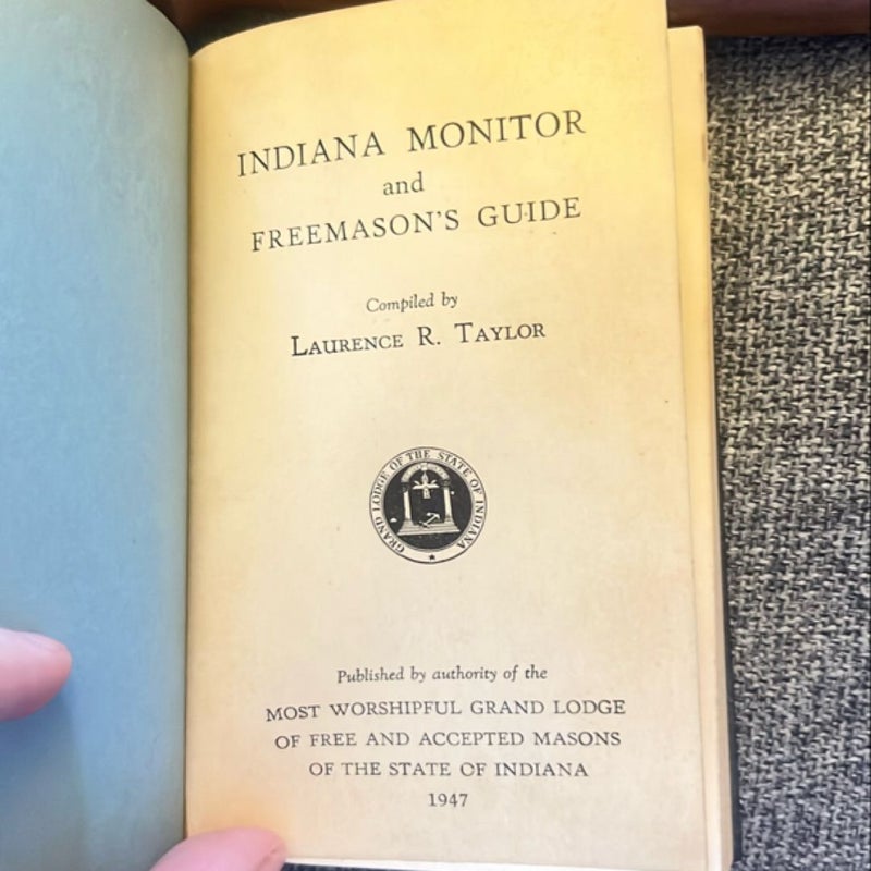 1947 Indiana Monitor and Free Masons Guide with Gavel