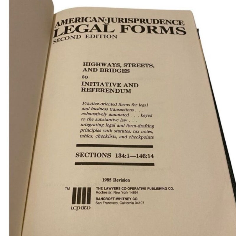 American Jurisprudence Legal Forms 2d- State & Federal Vol 9A- 134:1 To 146:14