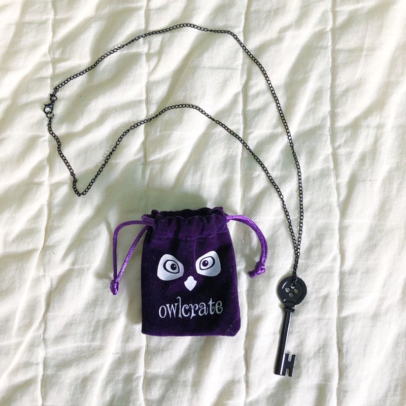 Coraline-inspired button key pendant necklace 