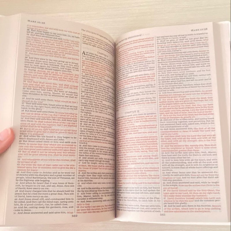 The Holy Bible, King James Version - Free Handmade Bookmark Included!