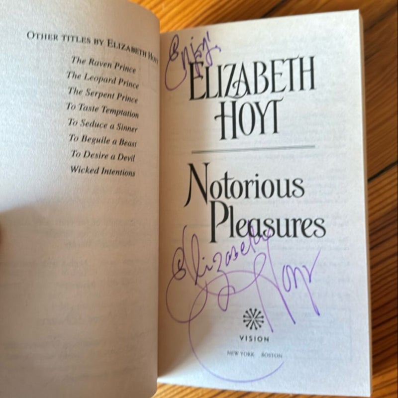 Notorious Pleasures - Stepback, autographed copy