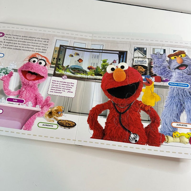 Spanish Plaza Sesamo Los oficios de Elmo Sera Veterinario with Puzzles