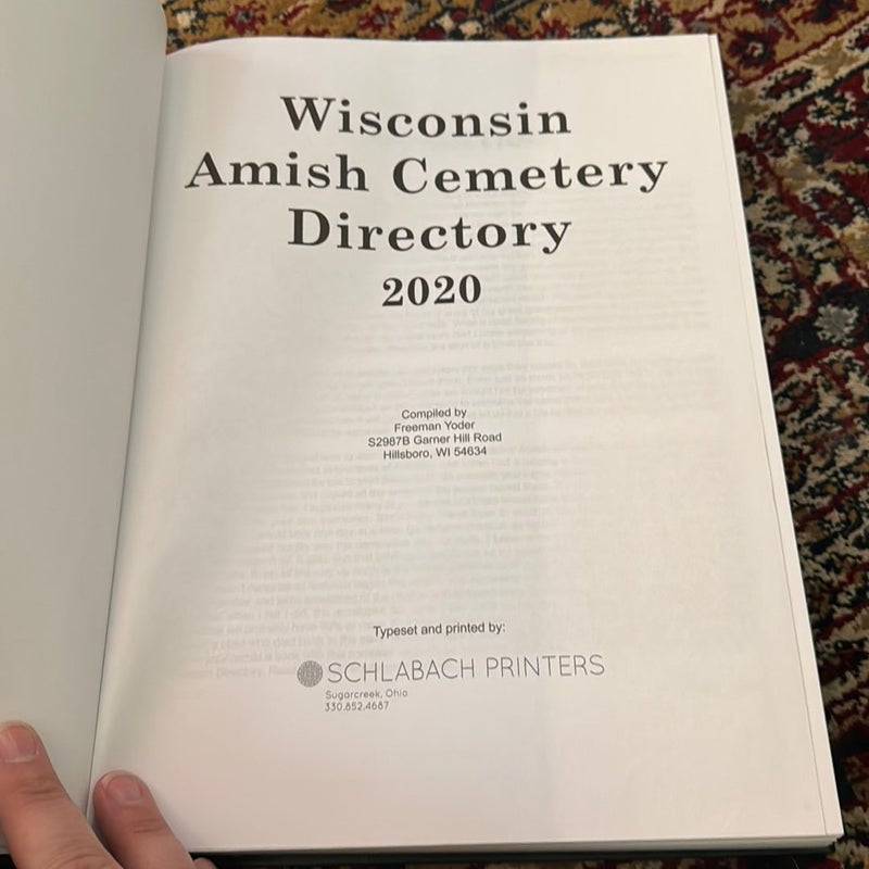 Wisconsin Amish Cemetery Directory 2020