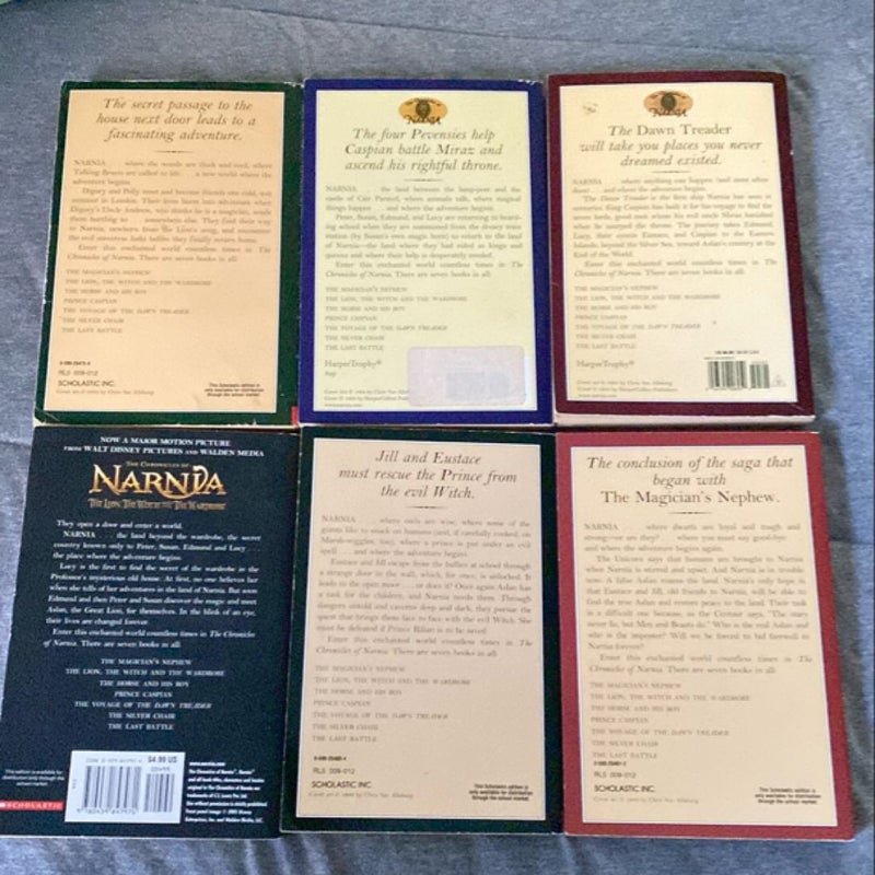 The chronicles of narnia 6 book set