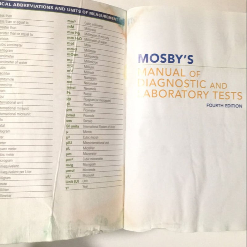 Mosby's Manual of Diagnostic and Laboratory Tests