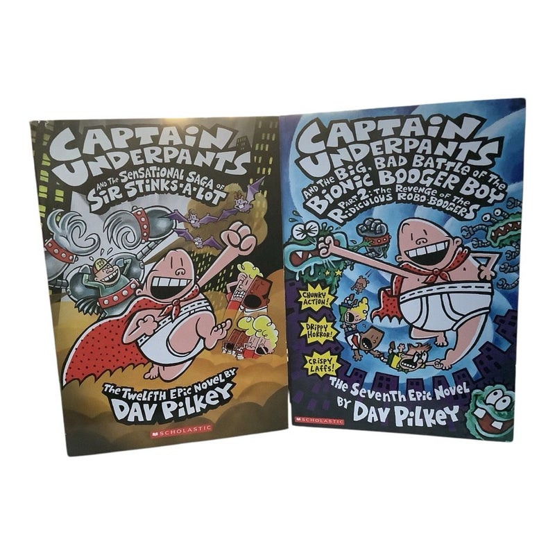 2 The Adventures of Captain Underpants Series Books