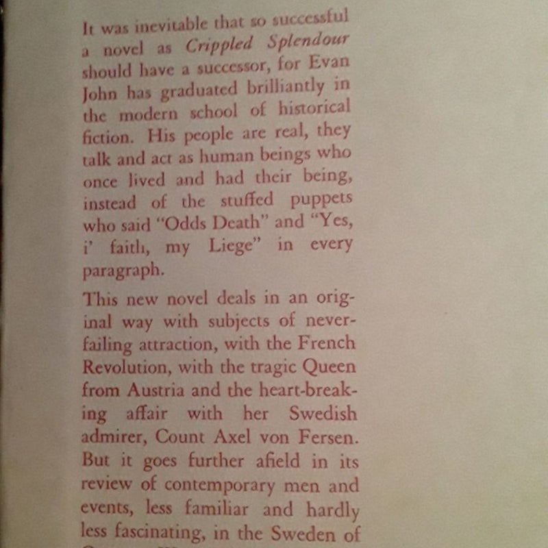 Kings' Masque novel about Count Fersen and Marie Antoinette 