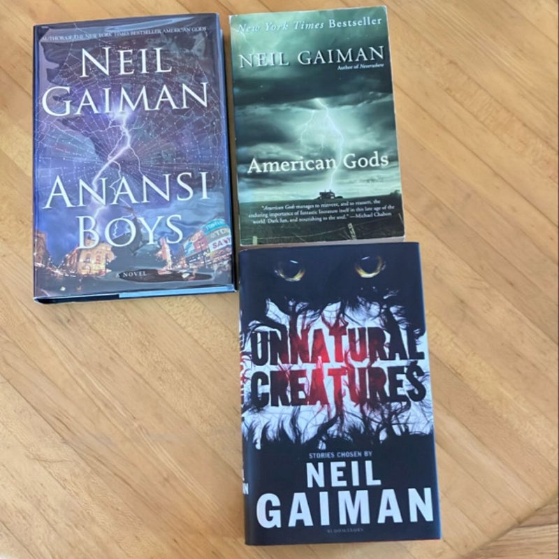 Neil Gaiman bundle (American Gods, Anansi Boys, Unnatural Creatures)