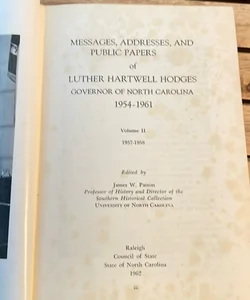 Messages, Addresses, and Public Papers of Luther Hartwell Hodges (1962)