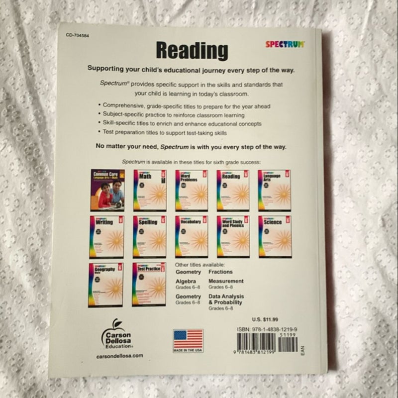 Spectrum Reading, Grade 6