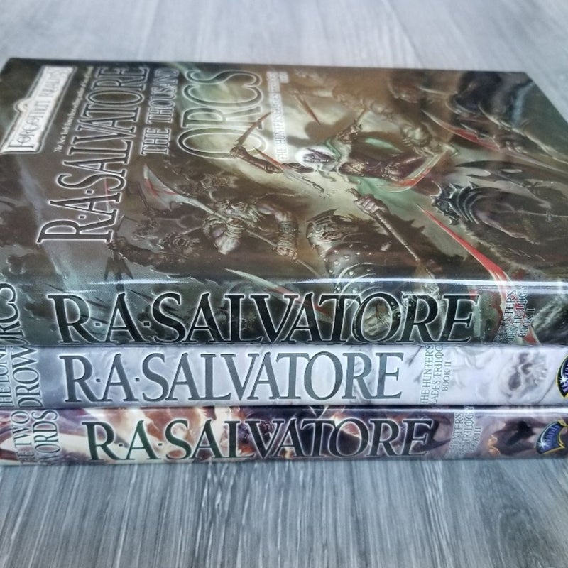 (3) D&D FORGOTTON REALMS “THE HUNTER'S BLADES” TRILOGY R.A. SALVATORE 1ST ED. HC