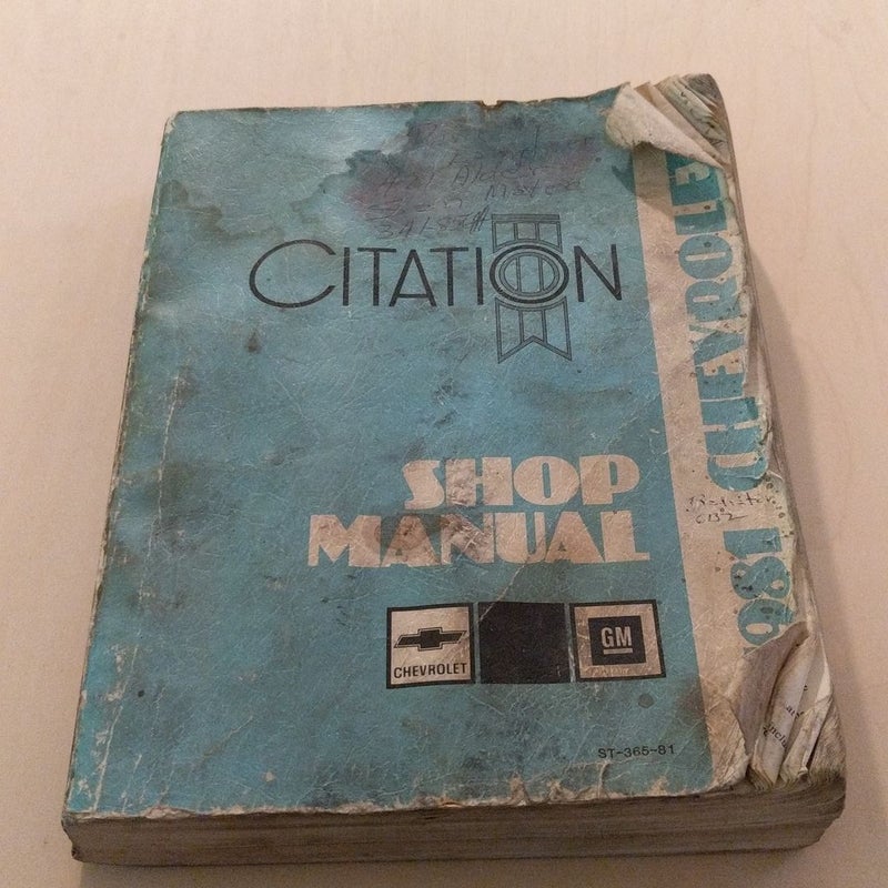 1981 Chevrolet Citation Shop Manual