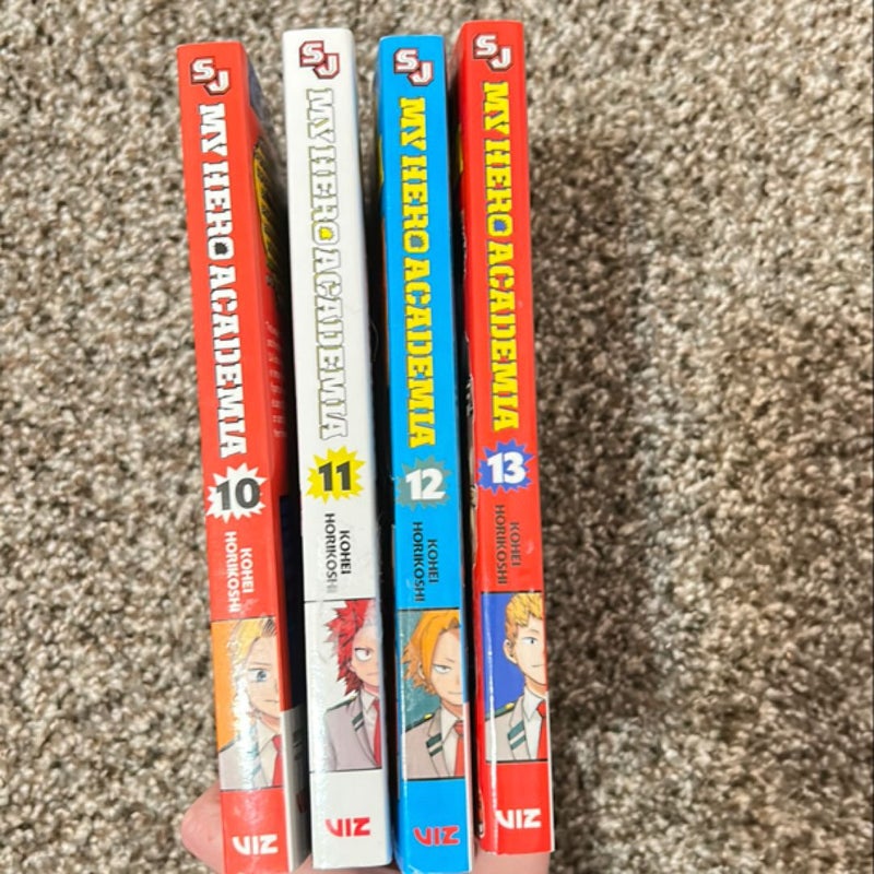 My Hero Academia, Vol. 10,11,12, and 13