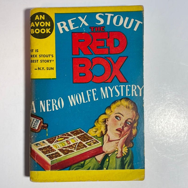 Rex Stout, The Red Box, Nero Wolfe, Pub 1946 Rare Dramatic Cover Avon #82