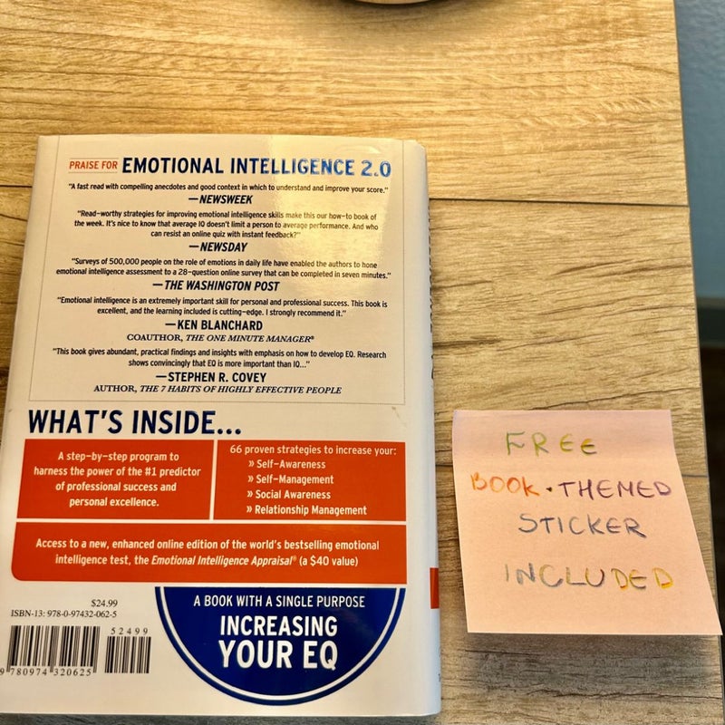 Emotional Intelligence 2.0 + FREE surprise book themed sticker and a bookmark included!