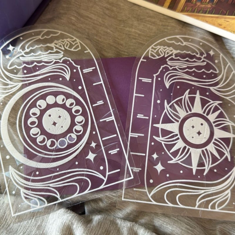 Velaris Puzzle, Trial of the Sun Queen postcards, Faebound window clings