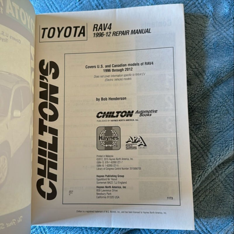 Toyota RAV4 Automotive Repair Manual