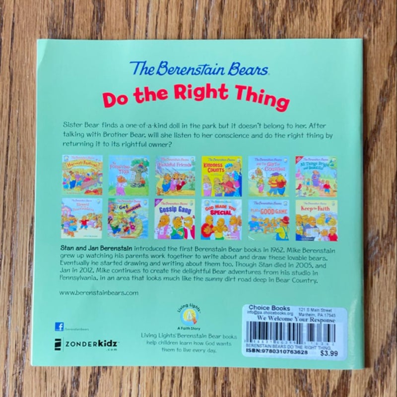 The Berenstain Bears Do the Right Thing