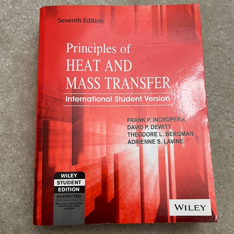 Principles of HEAT AND MASS TRANSFER