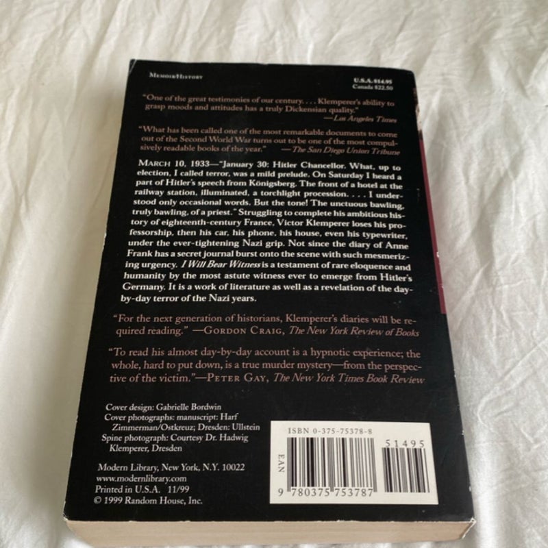I Will Bear Witness, Volume 1