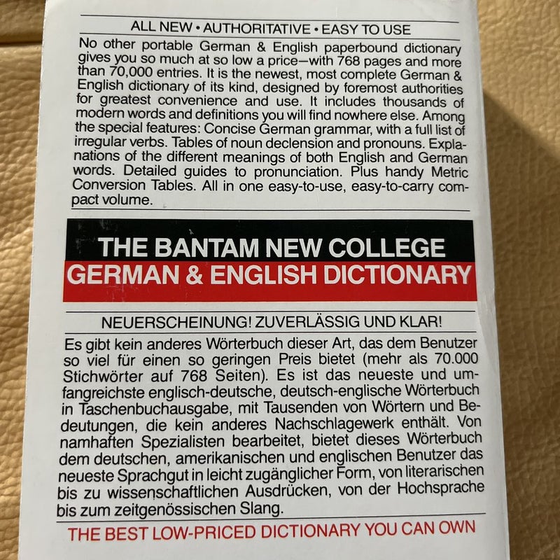The Bantam New College German and English Dictionary
