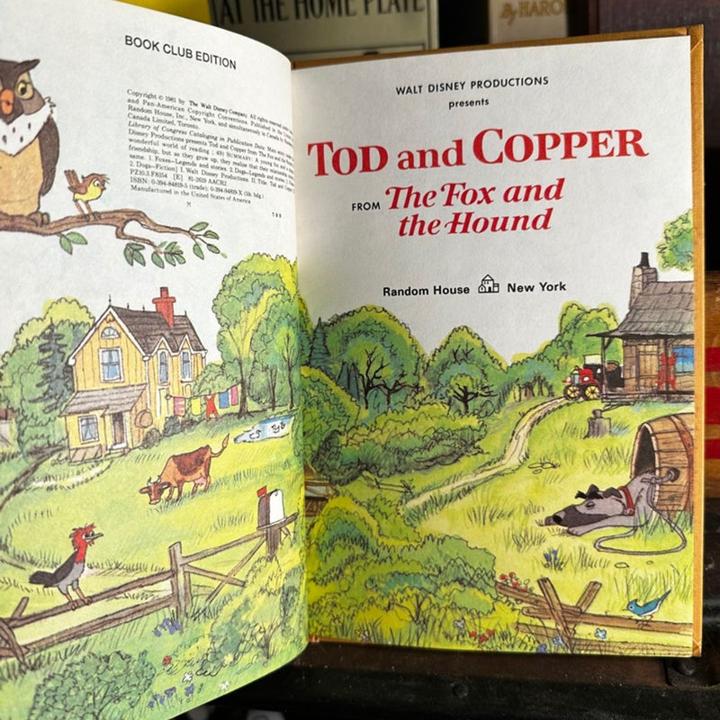 TOD AND COPPER Walt Disney's Wonderful World of Reading Book Club-Vintage 1981