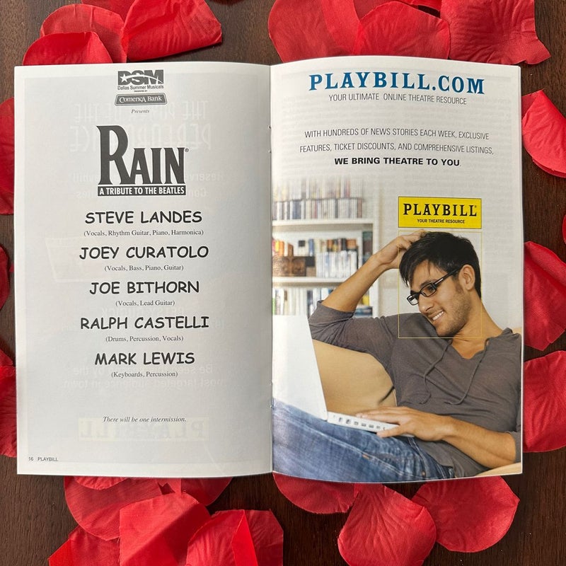 Playbill: Rain A Tribute to the Beatles