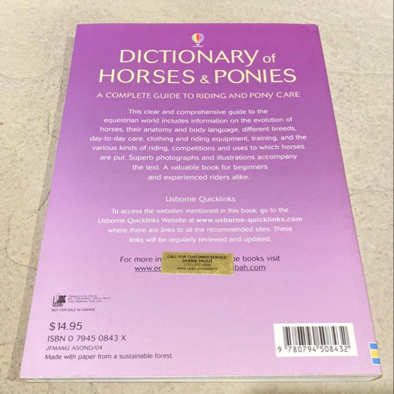 Usborne Dictionary of Horses & Ponies