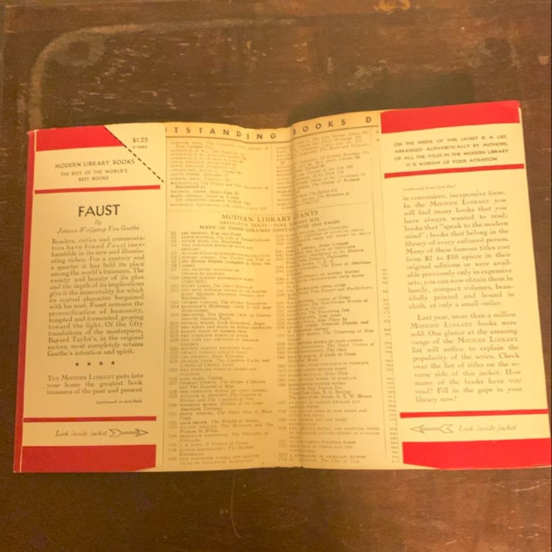 FAUST-  1950 Modern Library Hardcover!