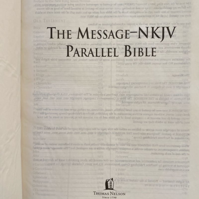 The Message-NKJV Parallel Bible by Thomas Nelson Publishing Staff