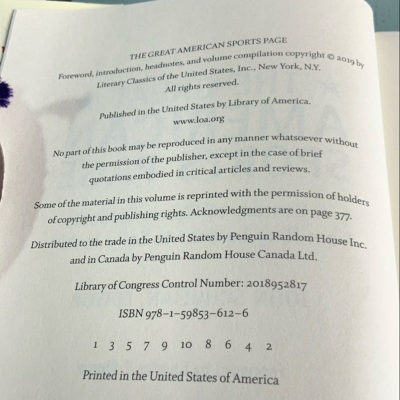 The Great American Sports Page: a Century of Classic Columns from Ring Lardner to Sally Jenkins