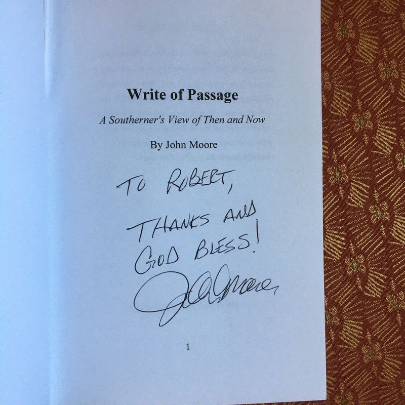 Write of Passage-Author Inscribed