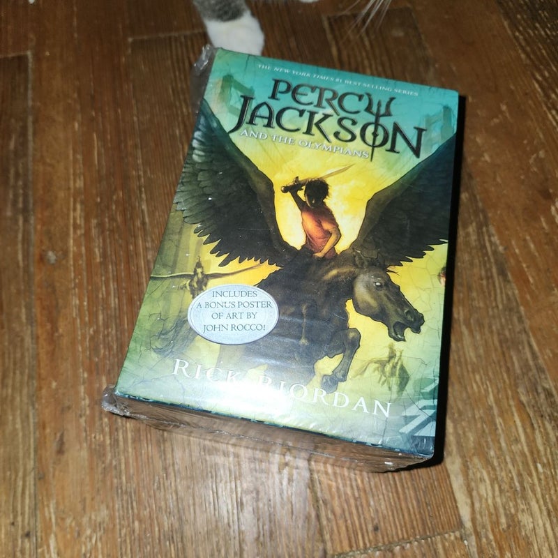 Percy Jackson and the Olympians 5 Book Paperback Boxed Set (new Covers W/poster)