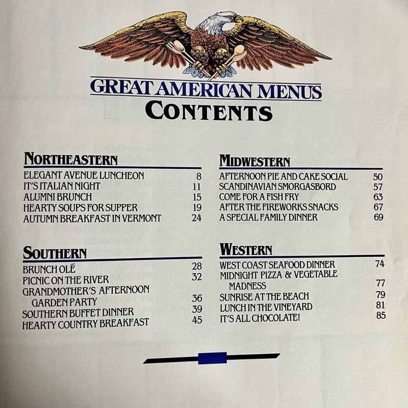 Great American Menus Cookbook 1984
