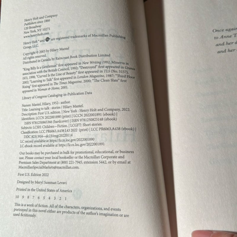 Learning to Talk (1st U.S. Ed/1st)