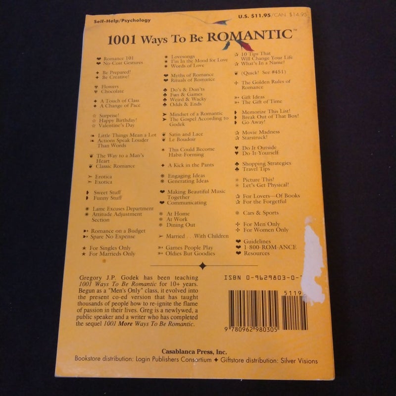 1001 Ways to Be Romantic by Gregory Godek