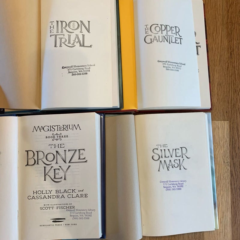 Magisterium, books 1-4 The Iron Trial / The Copper Gauntlet / The Bronze Key / The Silver Mask