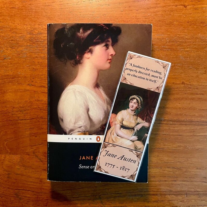 Sense and Sensibility by Jane Austen Penguin Classics UK Edition Softcover Book & Bookmark Set
